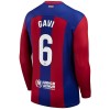 FC Barcelona Gavi 6 Thuisshirt 2023-24 Lange Mouw